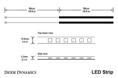 Diode Dynamics LED Strip Lights - Cool - White 200cm Strip SMD120 WP