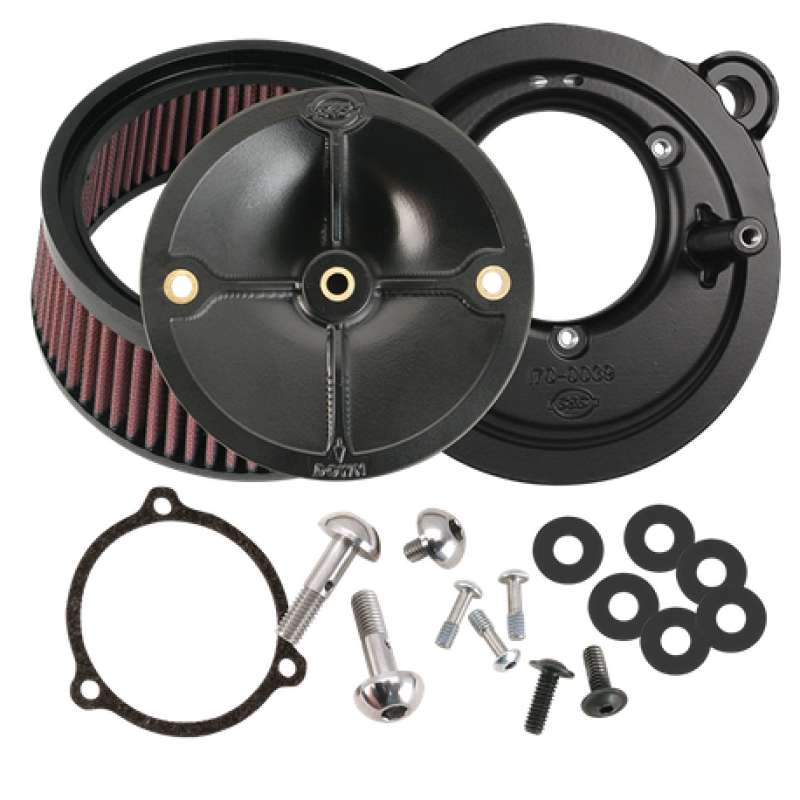 S&S Cycle 2008+ BT w/ S&S 58mm Throttle Body Stealth Air Cleaner Kit w/o Cover