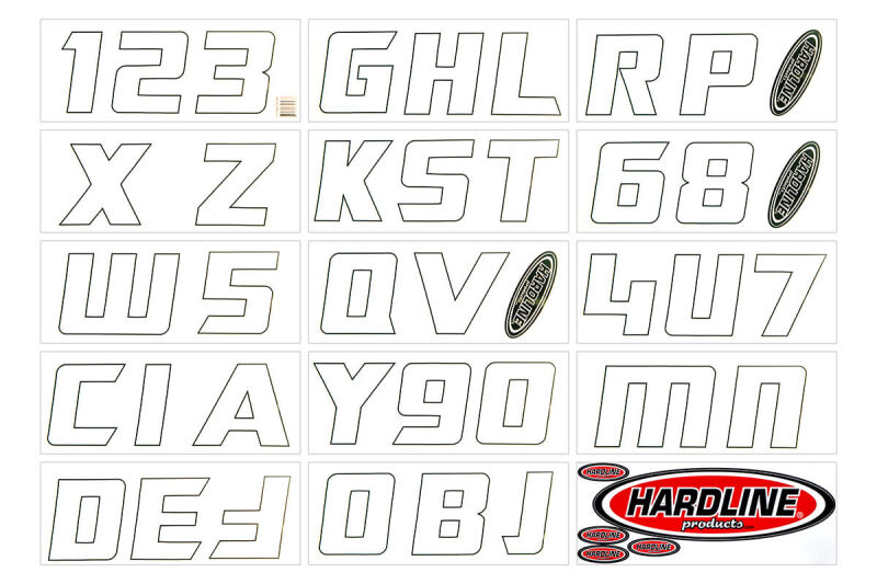 Hardline Boat Lettering Registration Installation Kit 3 in. - 900 White