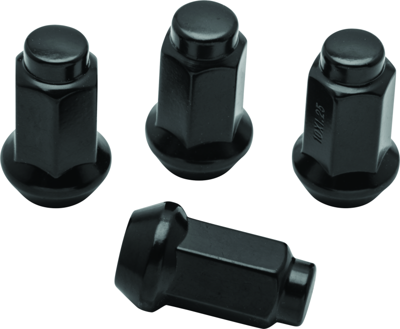 QuadBoss Lug Nuts 10x1.25 - 14mm-Od - Black - Box of 4