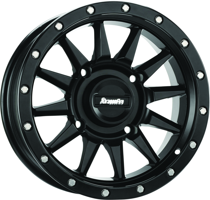 DragonFire Racing Echo Wheel 15X7 4/137 5+2 +10 Machined Black