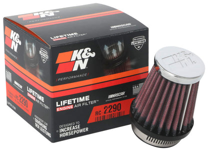 K&N Universal Chrome Filter 1 9/16 inch FLG / 2 5/8 inch Bottom / 2 inch Top / 3 inch Height