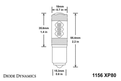 Diode Dynamics 1156 XP80 LED - Amber (Pair)