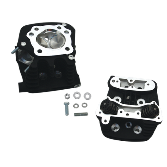 S&S Cycle 91-03 XL Super Stock Cylinder Head Kit For 3-1/2in and 3-5/8in Bore - Wrinkle Black