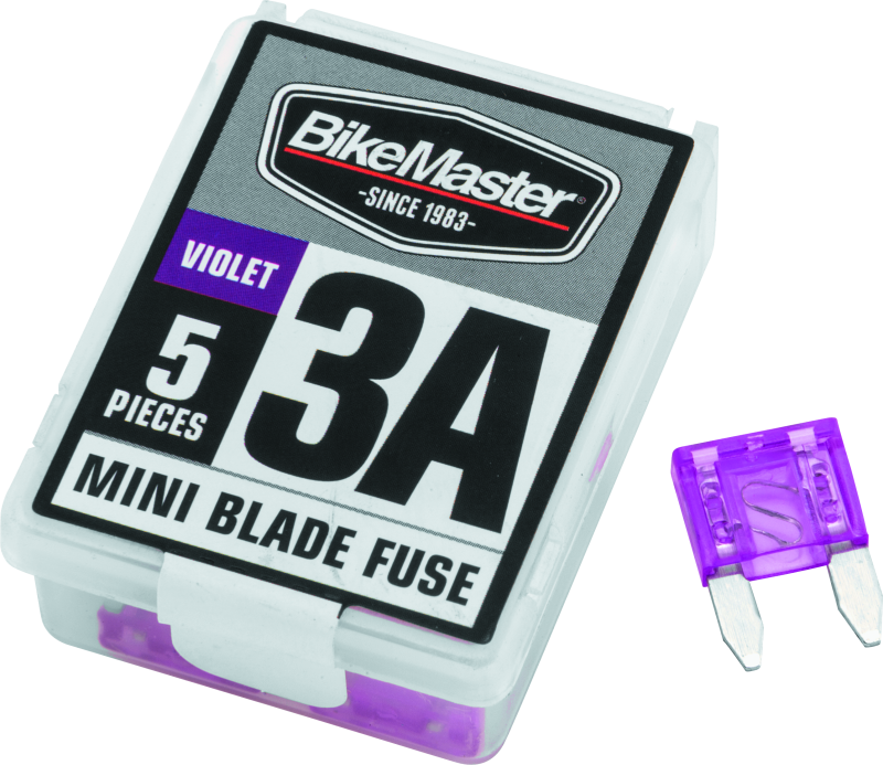 BikeMaster 5Piece 3A Replacement Mini Blade Fuse