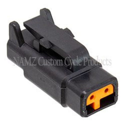 NAMZ Deutsch DTM 2-Position Plug w/2 Stamped Terminals & Wedgelock - Black (HD 74112-98BK)