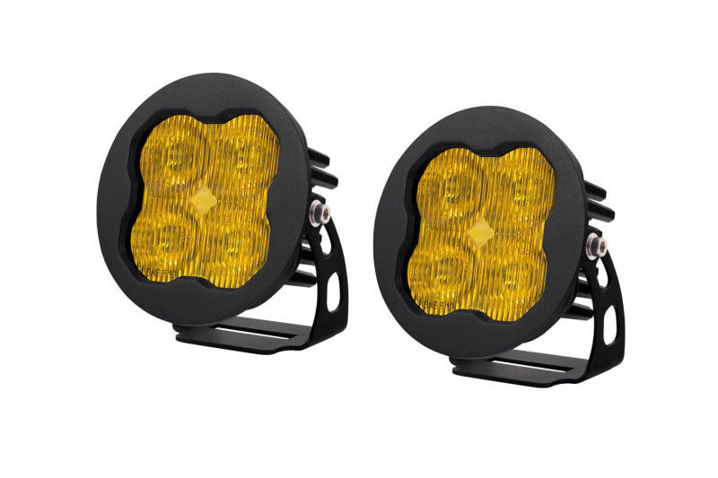 Diode Dynamics SS3 LED Pod Pro - Yellow SAE Fog Round (Pair)