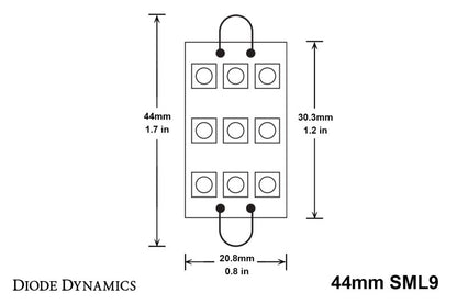 Diode Dynamics 44mm SML9 LED Bulb - Red (Pair)