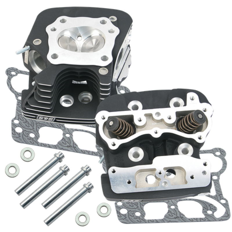 S&S Cycle 99-05 BT Super Stock 79cc Cylinder Head Kit - Wrinkle Black