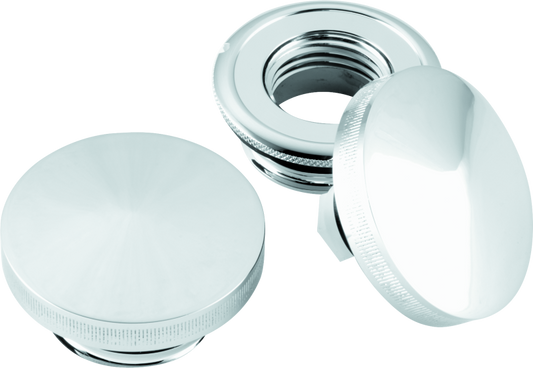 Bikers Choice 82-Up Chrome Pointed Gas Cap Set With Paint Savers