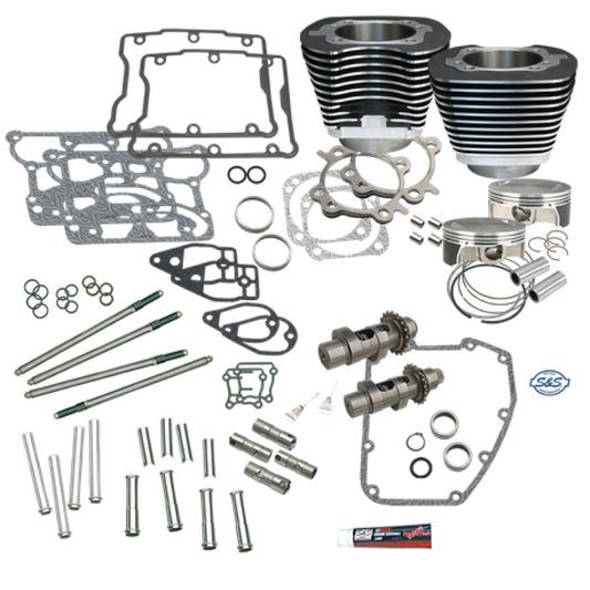 S&S Cycle 07-17 BT S&S 106in Big Bore Hot Set Up Kit w/o Cylinder Heads - Wrinkle Black