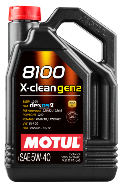 Motul 5L Synthetic Engine Oil 8100 X-CLEAN Gen 2 5W40