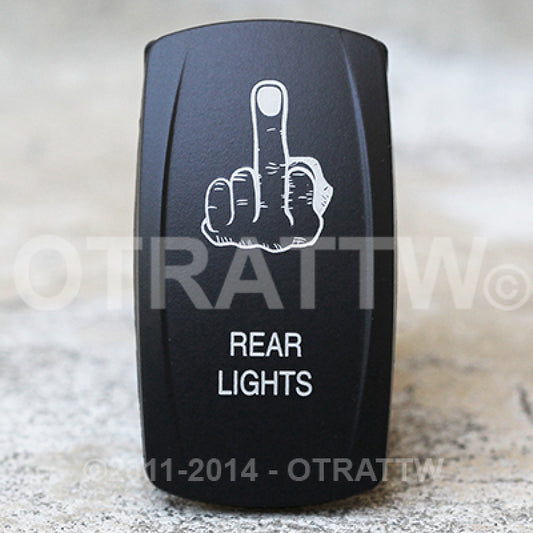 Spod Rocker Rear Lights using middle finger graphic Switch