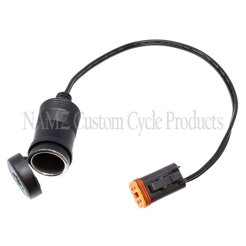 NAMZ 94-13 FLHR/FLT/FLTR/FLHT/FLHX & Trike Models Plug-N-Play Power Port w/Dust Cover (HD 91843-97)