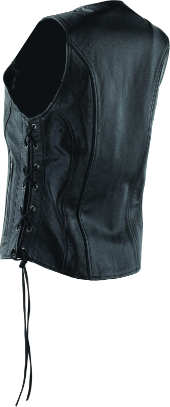 River Road Sapphire Leather Vest Black Womens - Small