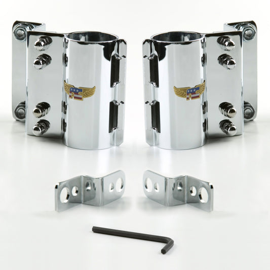 National Cycle 85-07 Honda Shadow / 01-03 Indian Scout/85-99 Kawasaki VN1500 Wide Mount Chrome Kit