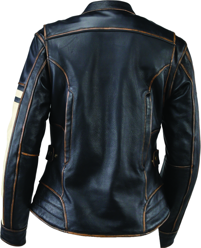 River Road Dame Vintage Leather Jacket Black Womens - Small