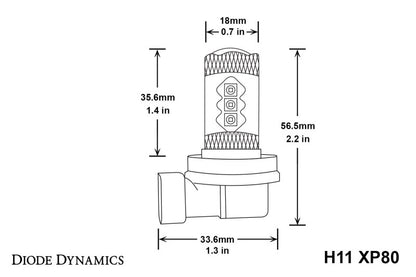 Diode Dynamics H11 XP80 LED - Cool - White Set of 4