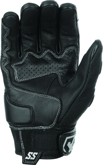 Speed and Strength Twist of Fate Leather Gloves Black/White - Small