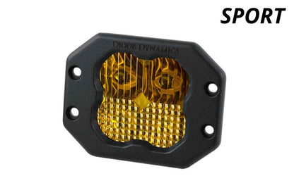 Diode Dynamics SS3 LED Pod Sport - Yellow SAE Fog Flush (Single)