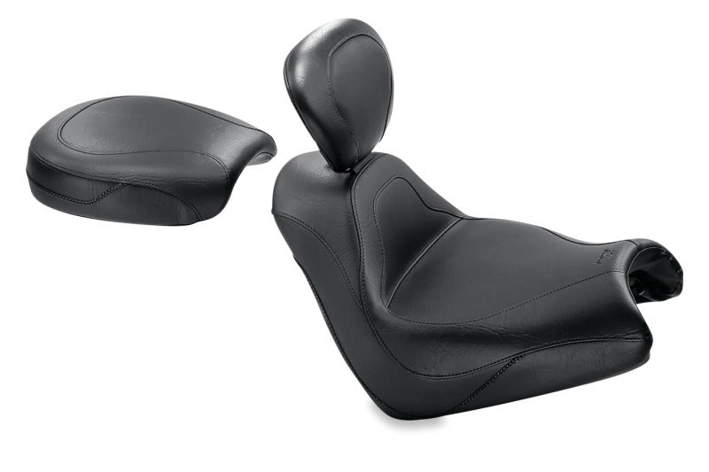 Mustang 05-08 Honda VTX1800F Sport Touring Solo Seat w/Driver Backrest - Black