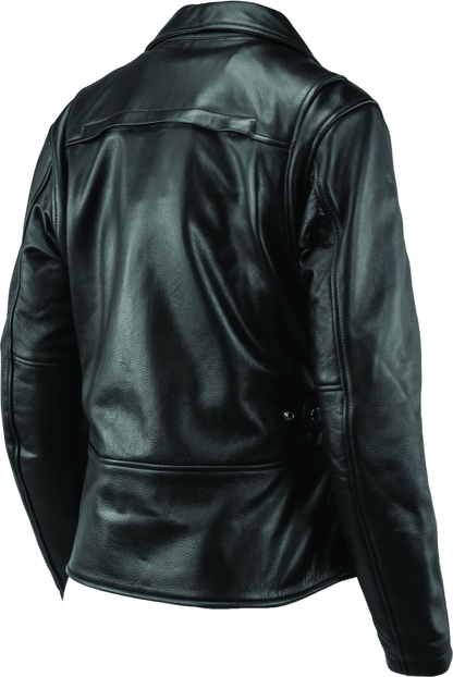 River Road Ironclad Classic Leather Jacket Black Womens - Small