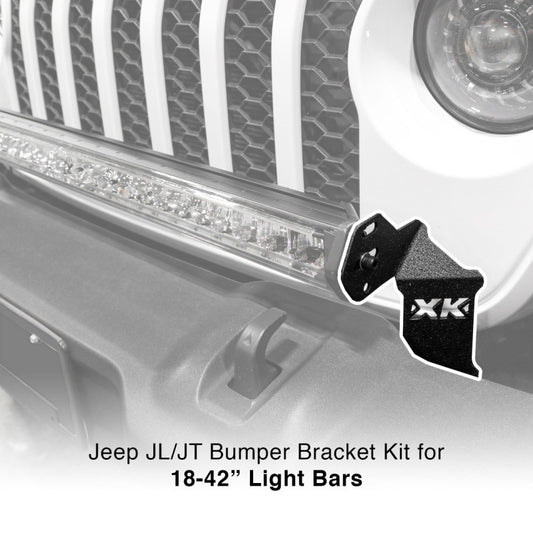 XK Glow Jeep JL JT Front Bumper Light Bar Bracket Kit 20-36In