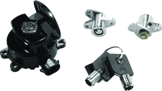 Bikers Choice 14-21 Road King Black Ignition Switch & Saddlebag Lock Kit