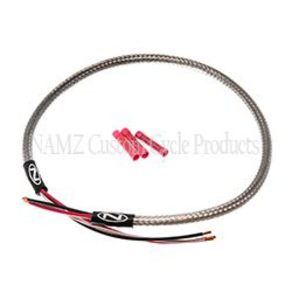 NAMZ Headlight Harness (SS Braided & Clear Coated - Stock Length)