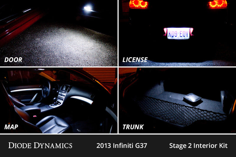 Diode Dynamics 08-15 Infiniti G37 Coupe/Convertible Interior LED Kit Cool White Stage 2