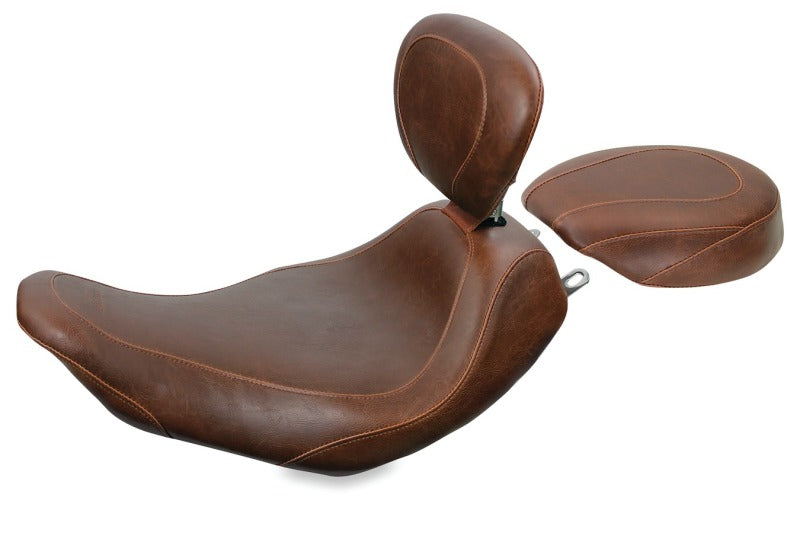 Mustang 97-07 Harley Rd King,06-07 Str Glide,00-05 Eagle Wide Tripper Solo Seat - Brown