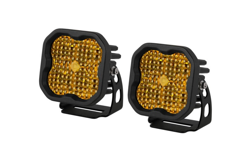 Diode Dynamics SS3 LED Pod Sport - Yellow Flood Standard (Pair)