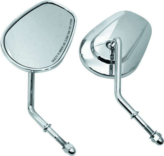 Bikers Choice Chrome Tapered Short Stem Mirrors Pr